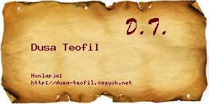 Dusa Teofil névjegykártya